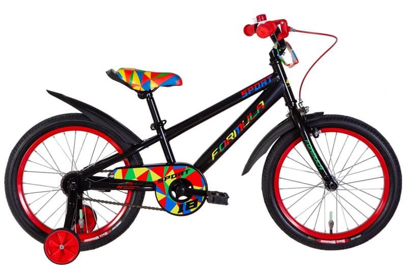 Велосипед 18" FORMULA SPORT чорний, LED-ковпачок OPS-FRK-18-121-18