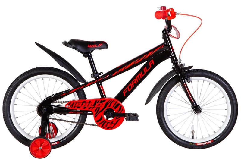 Велосипед 18" FORMULA WILD чорно-червоний, LED-ковпачок OPS-FRK-18-129-18