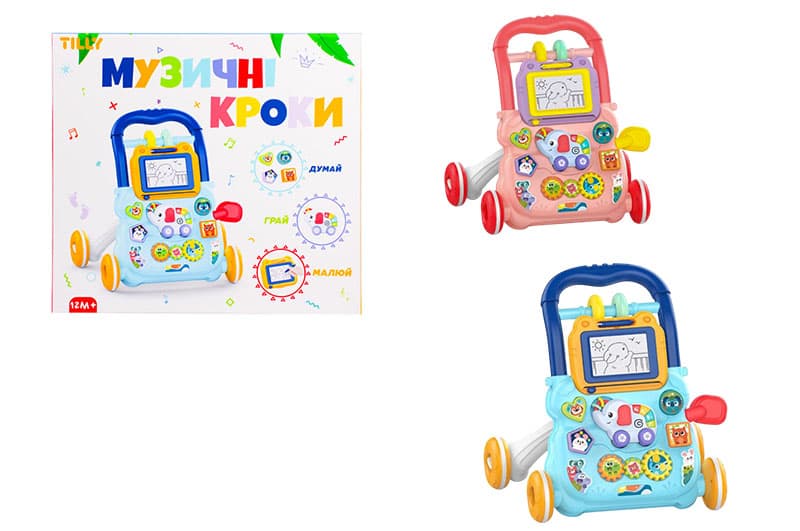 Каталка UA0810 ''Перші кроки: Музичні кроки'' багатофункціональна, музична, зі світлом, 2 кольори, в коробці р.40,5x32x40 см TILLY