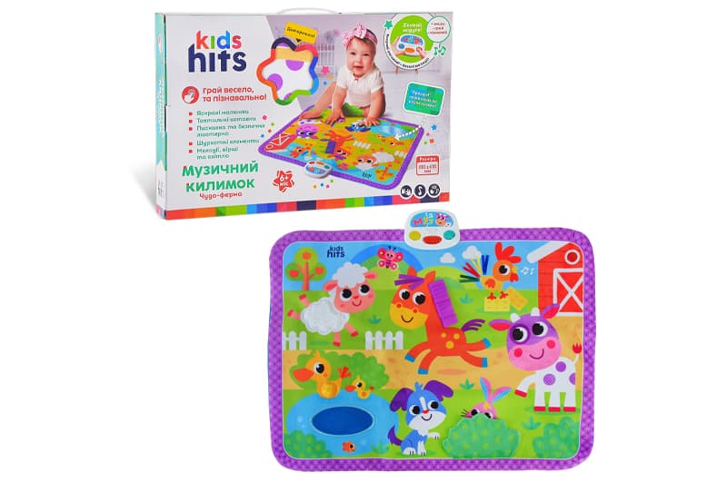 Килимок музичний KH05/001 "Чудо-ферма" в коробці р.48x31x6 см KidsHits