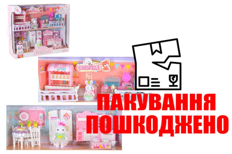 OUTLET Набір з флоксовими тваринами 6626 час десертів, у наборі фігурка, прикраси, коробка 30x24x11см