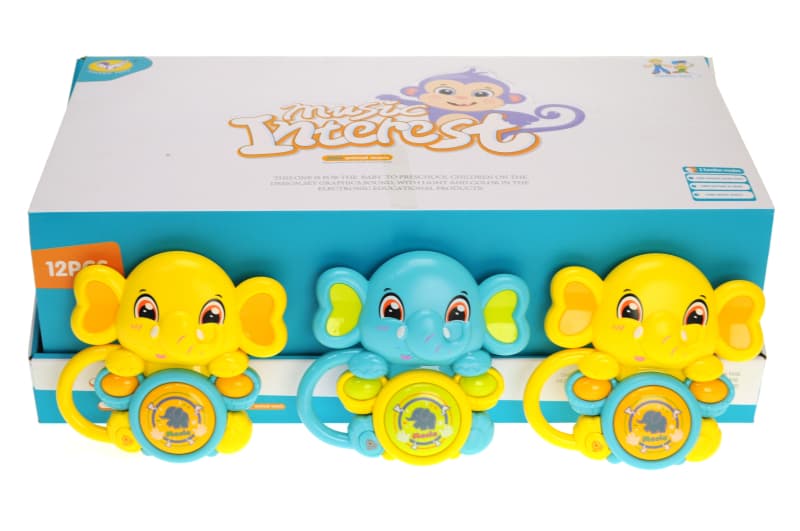 Брязкальце 855-57A "Слоник" на батарейках, в дисплеї 12 шт. YG Toys