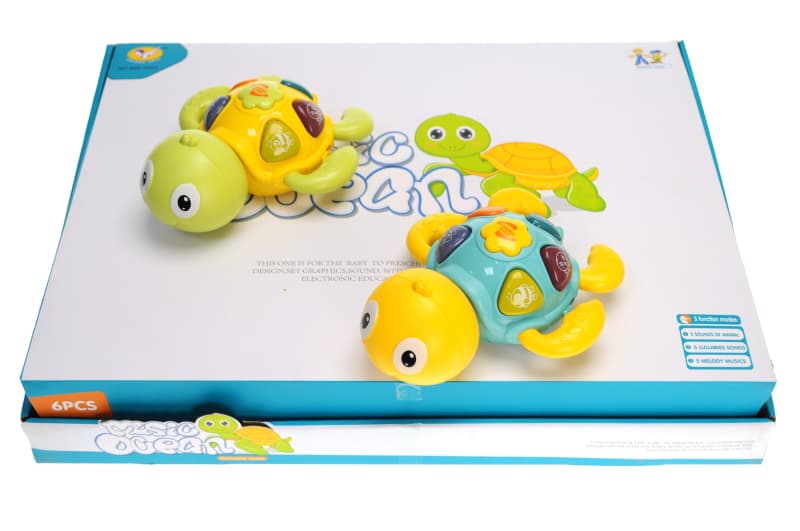 Брязкальце 855-100A "Черепаха" на батарейках, в дисплеї 6 шт. YG Toys