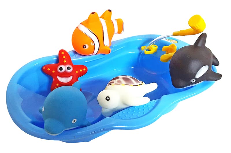 Набір пікалок 605-4 "Морський світ" з ванною, в кульку р.26x15x5 см YG Toys