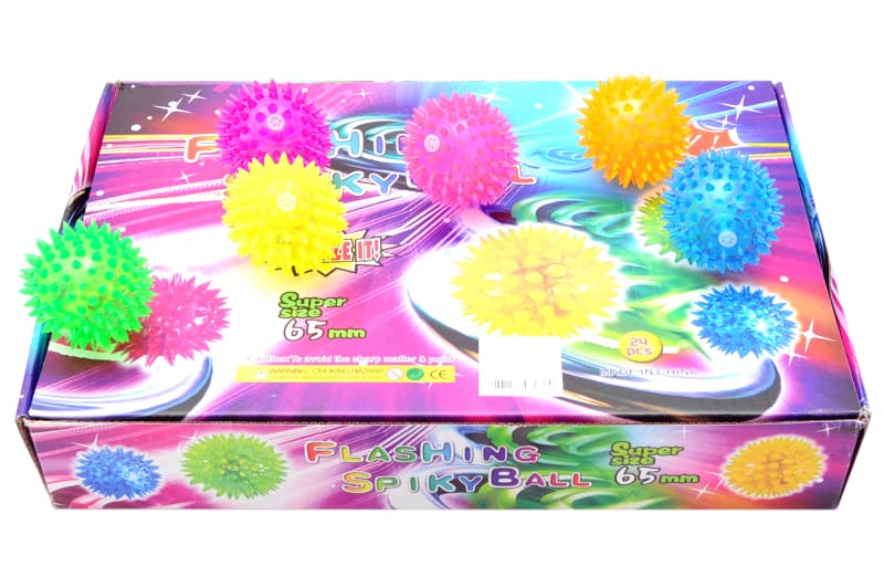 М'яч їжачок 3388P зі світлом, в коробці 24 шт. р.6x6x6 см YG Toys