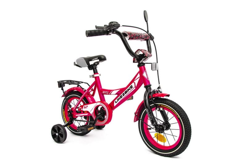 Велосипед дитячий 2-х колісний 12'' 211205 Like2bike Sky, рожевий, рама сталь, з дзвінком, ручні гальма