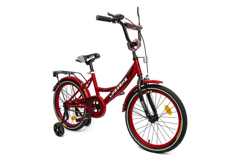 Велосипед дитячий 2-х колісний 18'' 211801 Like2bike Sky, бордовий, рама сталь, з дзвінком, ручні гальма