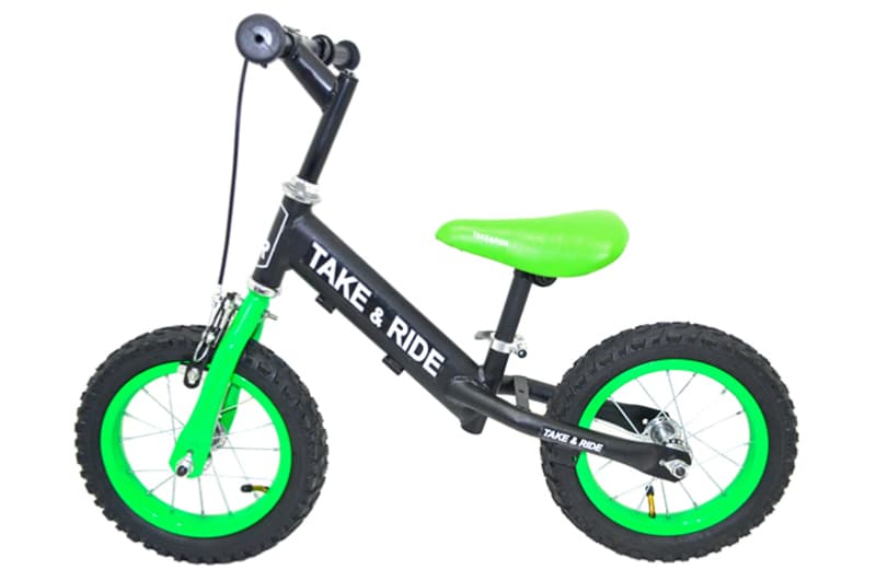 Велобіг Take&Ride RB-50 Lux з тормозами чорно-салатовий