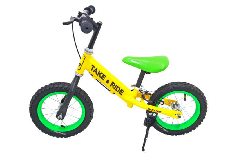 Велобіг Take&Ride RB-50 Pro з тормозами і лапкою жовто-салатовий