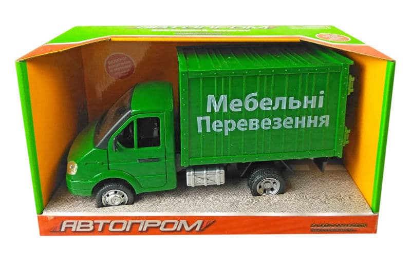 Машина батар. 7660-1 АВТОПРОМ Мебельнi перевезення,1:27, світло, звук , відкриваються двері, в коро