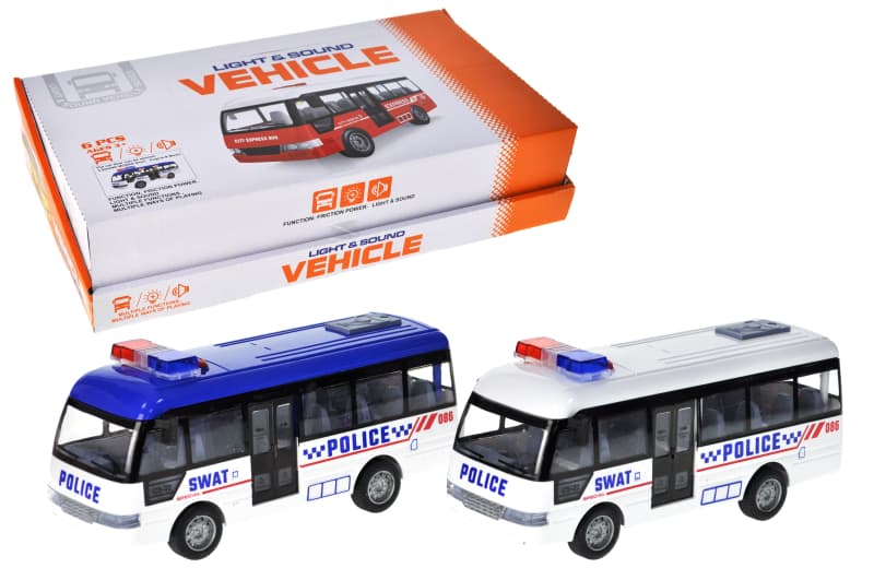Автобус інерційний YM-9906F на батарейках, в дисплеї 6 шт. р.39,6x9x21,8 см YG Toys