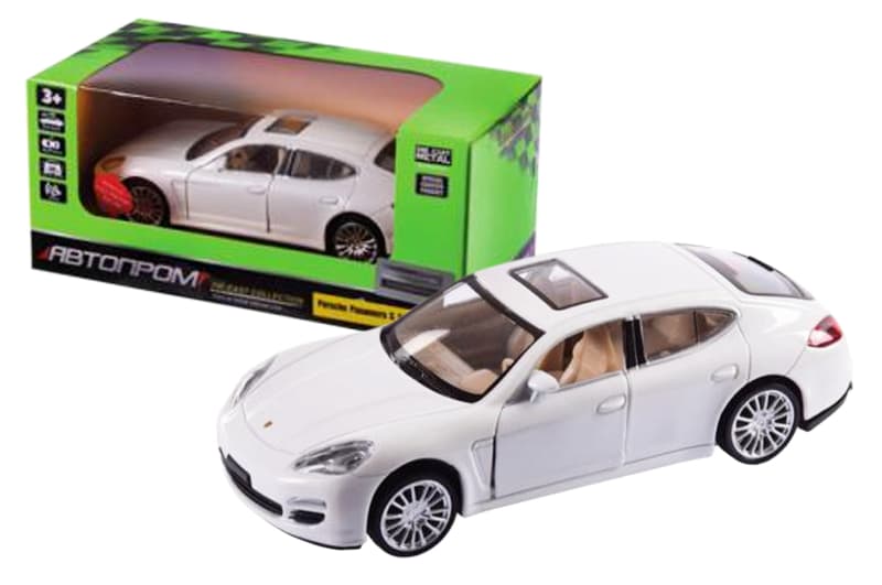 Машина металева АВТОПРОМ 68344 ,1:32  Porsche Panamera S , на батарейки, світло, звук, відкриваються двері, у коробці 18*9*9 см