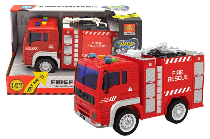 Пожежна машина інерційна, озвучена, зі світлом в коробці WY550A р.21*15,5*12см