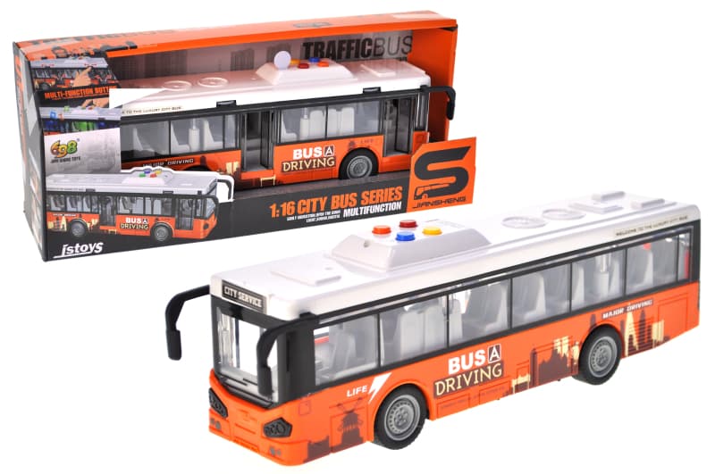 Автобус інерційний, озвучений, зі світлом, в коробці JS120A р.33*9,5*13,5см