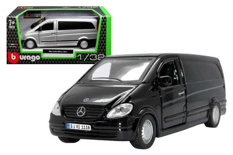 Автомодель 18-43028 MERCEDES-BENZ VITO 2 кольори:сріблястий,чорний,1:32 BBURAGO
