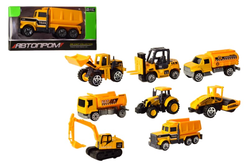 Машина металева 7628 "Автопром" 8 видів, 1:64, короб. 8*5*5 см