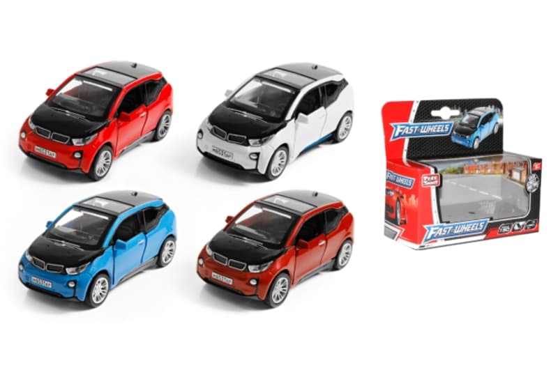 Машина металева Play Smart 6531W 1:50,4 кольори,в коробці р.12*6*6,5 см