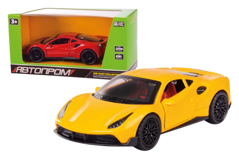 Машина метал 3689 "АВТОПРОМ",1:36,2 кольори,відкр.двері,багажник,в кор.15,2*6,2*7,6см