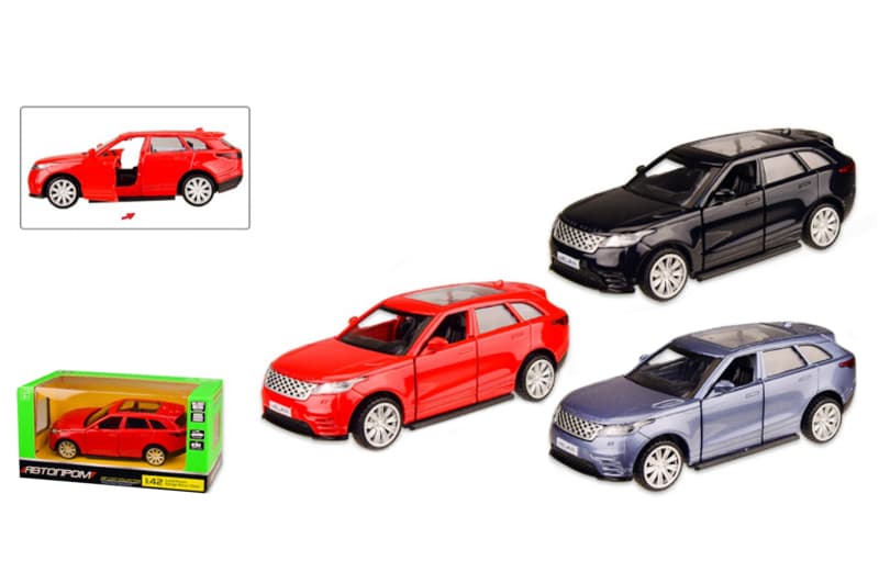 Машина металева 4322 "АВТОПРОМ",1:42 Land Rover Range Rover Velar, 3 кольора, відкриваються двері, коробка 14,5*6,5*7 см