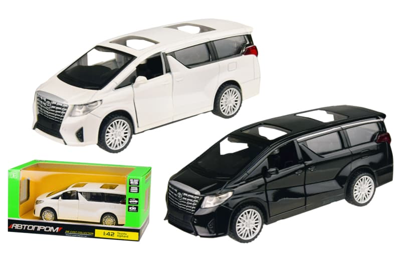 Машина металева 4329 "АВТОПРОМ",1:42 Toyota Alphard, 2 кольори, відкриваються двері, коробка 14,5*6,5*7 см