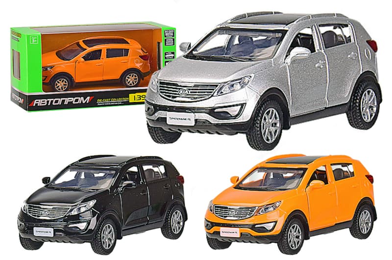 Машина металева 4341 "АВТОПРОМ",1:39 KIA SPORTAGE R, 3 кольори, відкриваються двері, в коробці 14,5