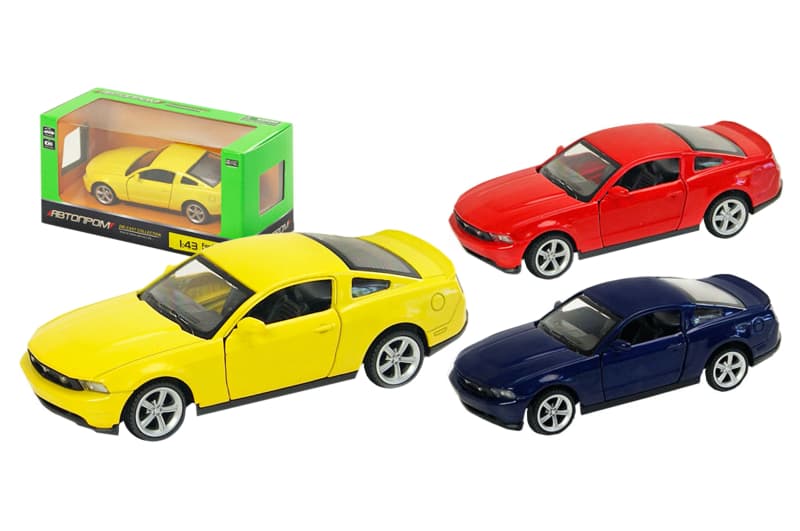 Машина металева 4301"АВТОПРОМ",1:43 Ford Mustang GT, 2 кольори , відкриваються двері, в коробці 14.5*6.5*7 см