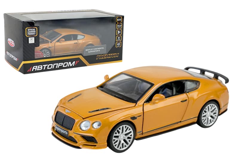 Машина металева 68434 1:32 Bentley ContinentalGT Supersports,бат.,світло, звук,відкриваються двері, коробка АВТОПРОМ