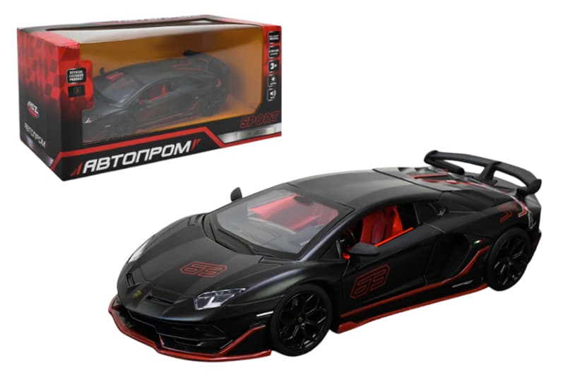Машина металева 68269A(MB) 1:24 Lamborghini Aventador SVJ, батарейка, світло, звук, відкриваються двері, кор. 24,5x12см АВТОПРОМ