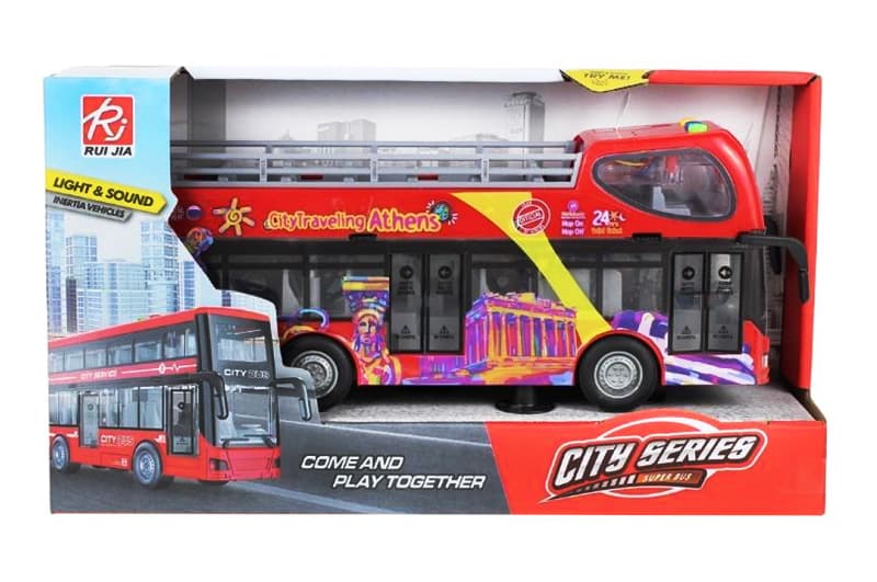 Автобус інерційний, озвучений, зі світлом в коробці RJ5505B р.32*10*18,3см