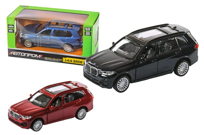 Машина металева 4352 "Автопром", 3 кольори, 1:44 BMW X7, відкриваються двері, в коробці 14,5*6,5*7 см