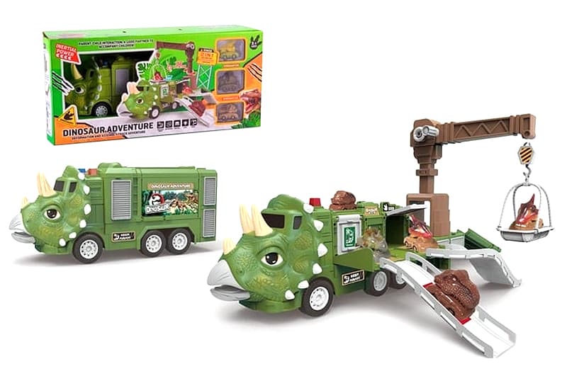 Автовоз з паркінгом "DINO" озвучений, зі світлом, в коробці XZ-1061