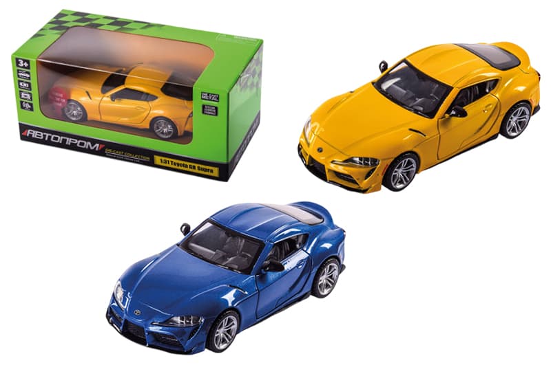 Машина металева "Автопром"  68417 1:31 Toyota Supra [US] на батарейки, світло, звук, відкриваються двері, коробка 18*9*9 см