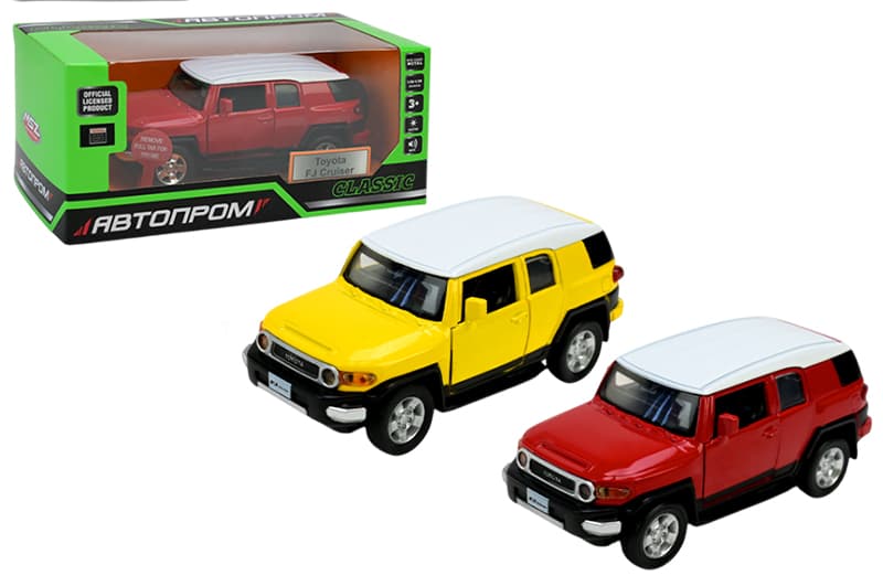 Машина металева 68304 1:32 Toyota FJ Cruiser, на батарейки, світло, звук, відкриваються двері, коробка 18x9x7 см АВТОПРОМ