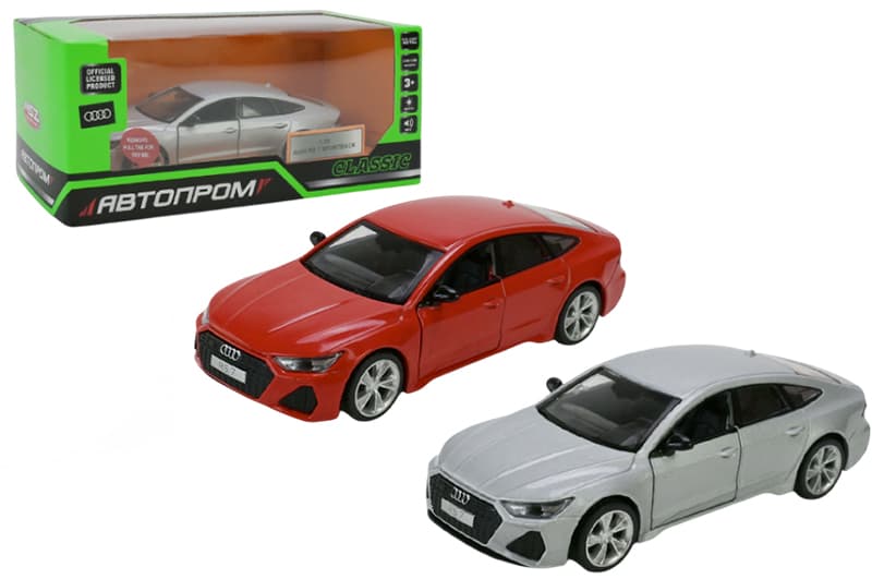 Машина металева 68476 1:35 Audi RS 7 Sportback, на батарейках,світло, звук, відкр. двері, коробка 18x9x8 см АВТОПРОМ
