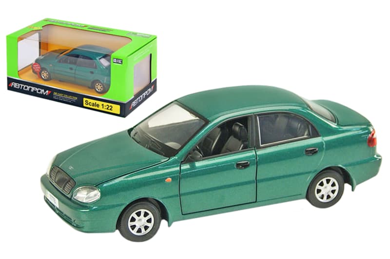 Машина металева 7778 "Автопром" 1:22 DAEWOO LANOS, 3 кольори, на батарейках, світло, звук, відкриваються двері, капот, багажник, в коробці 24,5*12,5*10 см