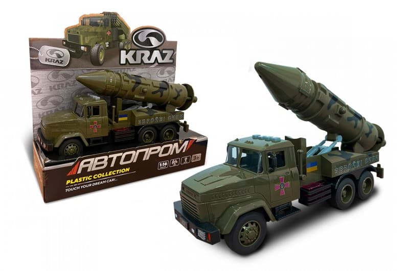 Військова техніка АВТОПРОМ КРАЗ KR-2202-03 батар., світло, звук, відкр. двері, короб. 32,5*19*12см
