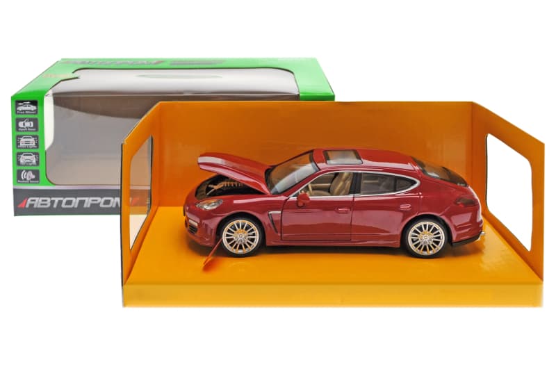 Машина металева 68245A "АВТОПРОМ" 1:24 "Porsche Panamera S" 2 кольори, батарейки, світло, звук, відкриваються двері, капот, багажник, в коробці 24,5*12*10 см