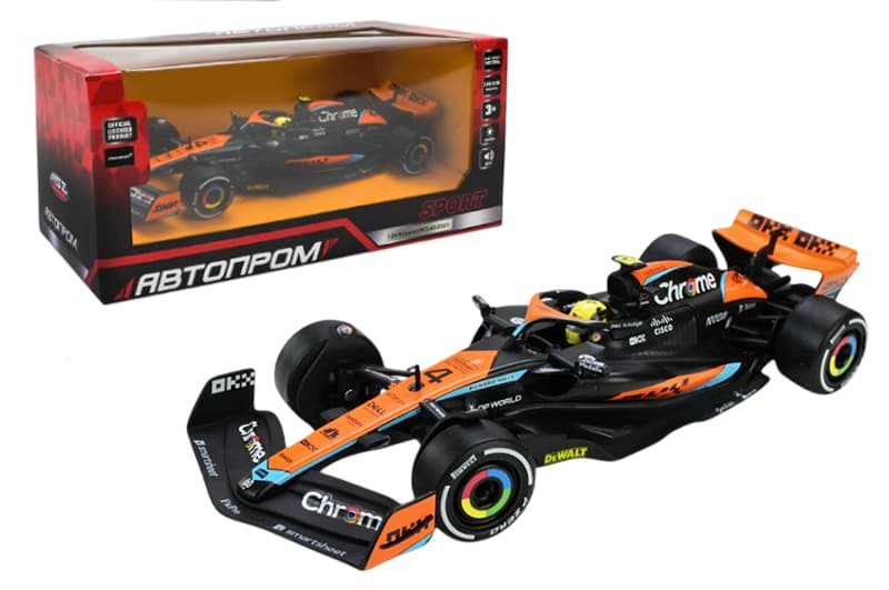 Машина металева 68290A 1:24 McLaren MCL60 2023, на батарейки, світло, звук, відкриваються двері, коробка 24,5x12 см АВТОПРОМ