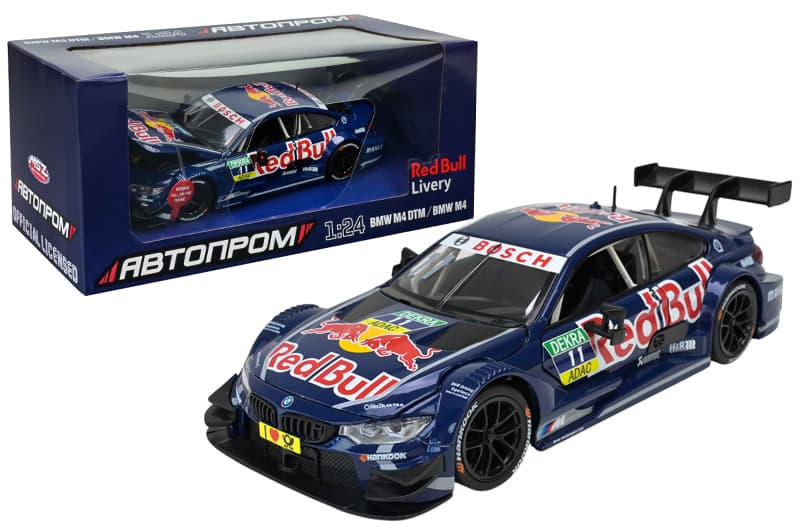 Машина металева 68295A 1:24 BMW M4 DTM, на батарейки, світло, звук, відкриваються двері, в коробці 26,5x13,5x12см АВТОПРОМ