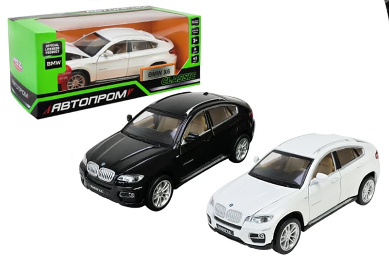Машина металева 68311 АВТОПРОМ,1:32  BMW X6, на батарейках, світло, звук, відкриваються двері, у коробці 18x9x9 см