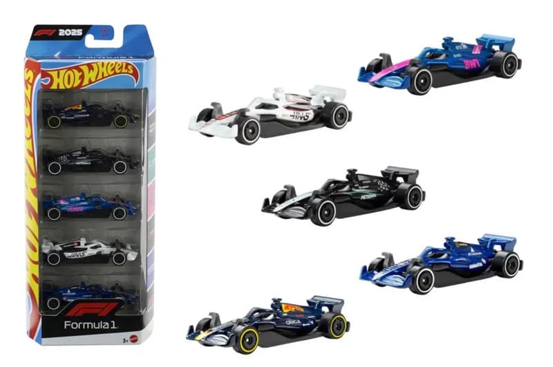 Набір з 5-и базових машинок JLN11 "Формула 1" Hot Wheels