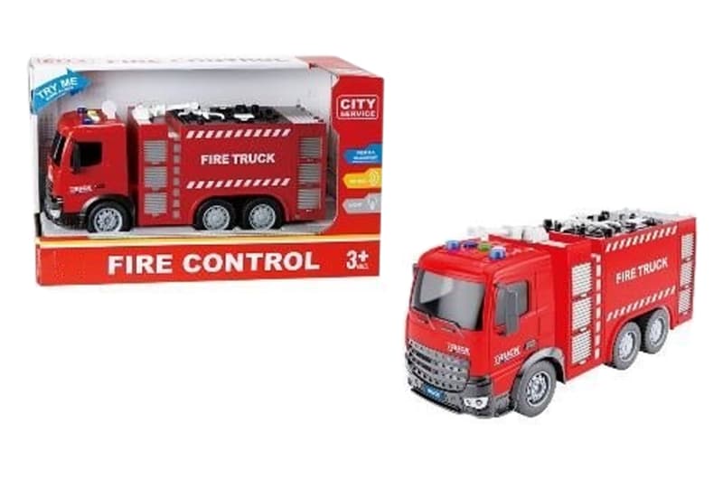Пожежна машина інерційна, RJ001B озвучена, зі світлом, в коробці YG TOYS