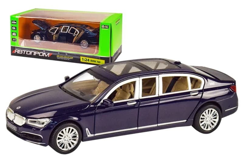 Машина металева 7695 "Автопром" 1:24 BMW , батарейки, світло, звук, двері відкриваються, в коробці 28.5*14.5*11.5 см