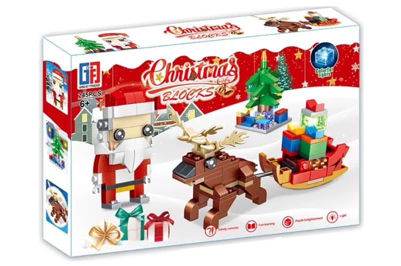 Конструктор 66085 Christmas 3D Blocks Christmas 245 елементів,зі світлом,в коробці р.33x22x5см
