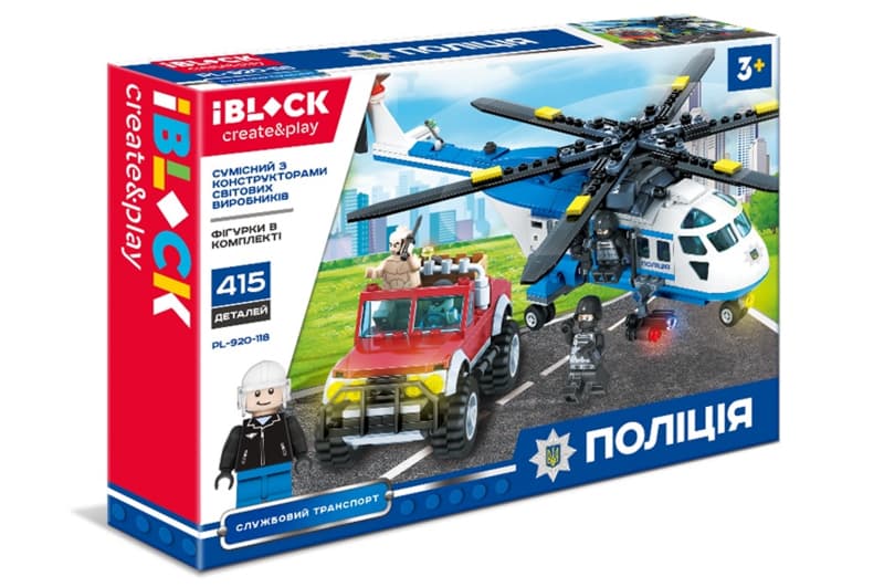 Конструктор IBLOCK PL-920-118 Поліція ,415 деталей, коробка 41*28*6,5 см