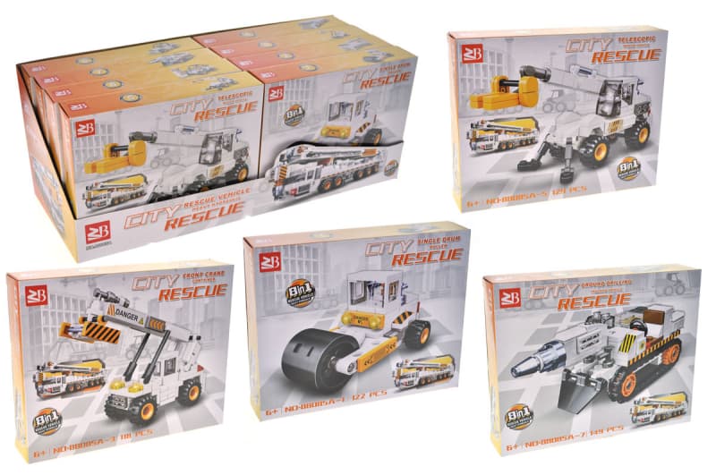 Конструктор 88085A "Спецтехніка" в дисплеї 8 шт. р.23,5x4,5x18,5 см YG Toys