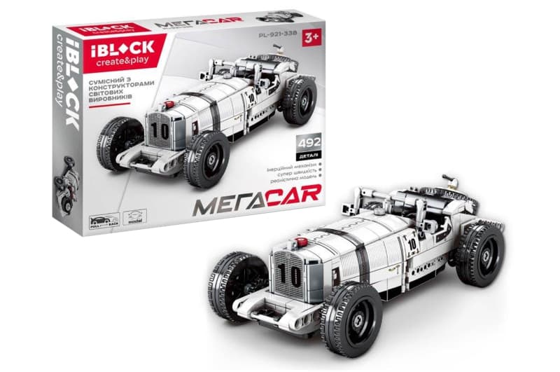 Конструктор IBLOCK арт. PL-921-338 492дет., МЕГАCAR, р-р машини 6,7 * 22 * ??10см, коробка 42*32*7
