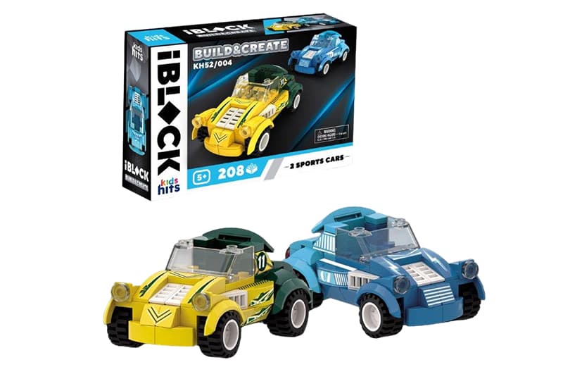 Конструктор Kids hits IBLOCK JUNIOR KH52/004 МЕГАКАРИ, 208 дет., коробка 24*6*16 см