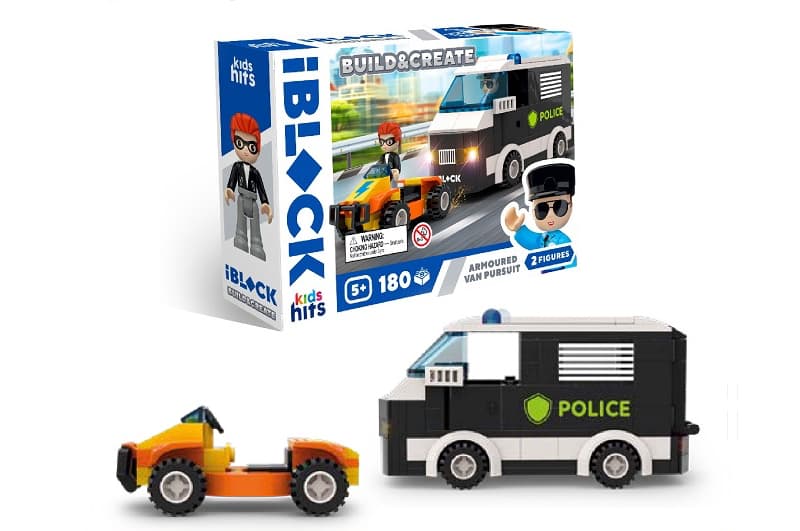 Конструктор Kids hits IBLOCK JUNIOR KH41/003/3 180 деталей Armoured Vehicle In Pursuit короб. 24*16*6 см