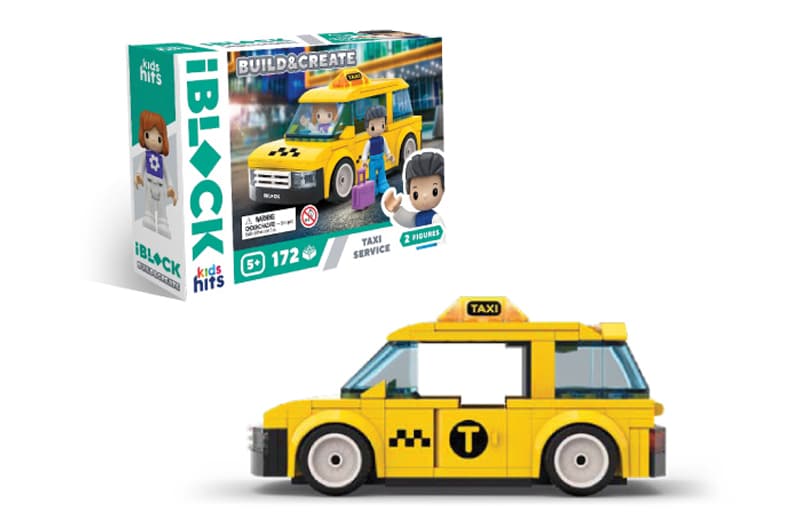 Конструктор Kids hits IBLOCK JUNIOR KH17/001/4 172 деталей Таксі короб. 24*16*6см